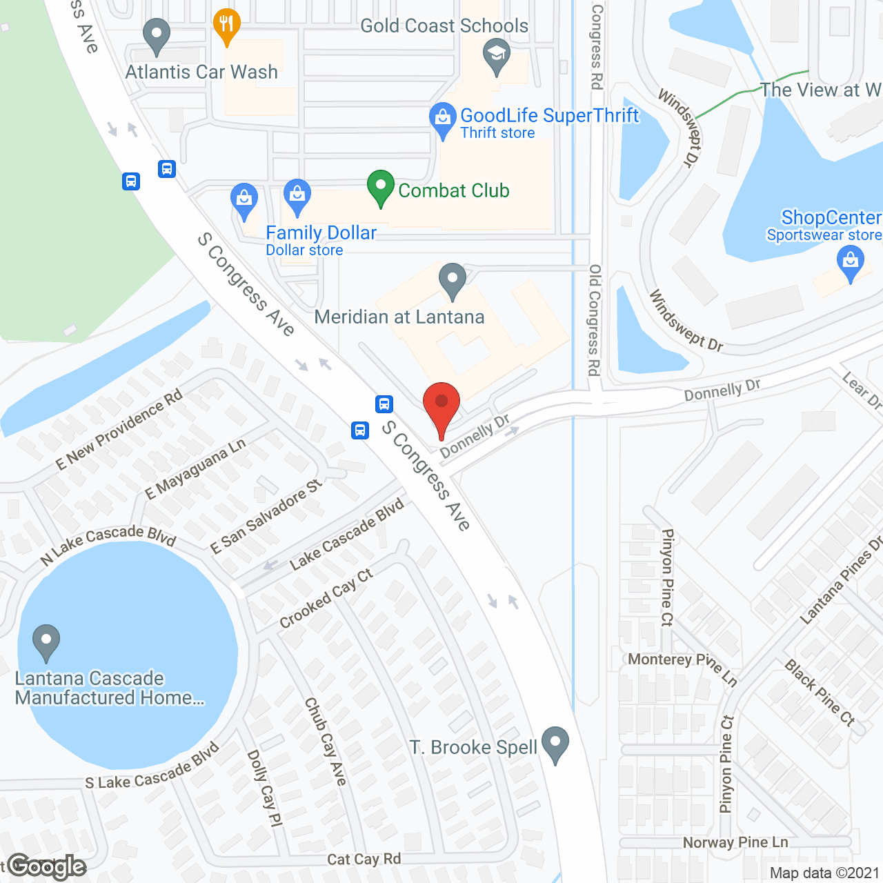 Map of the neighborhood around Meridian at Lantana