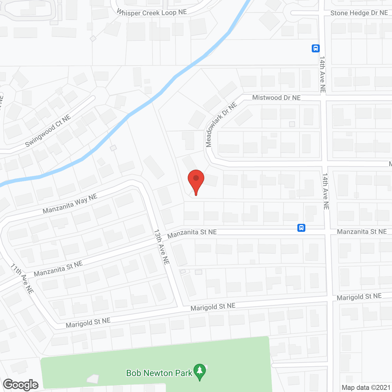 Map of the neighborhood around Bonaventure at Keizer Station