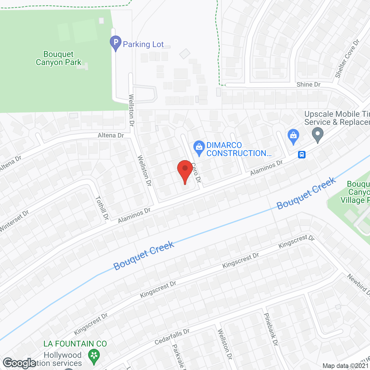 Map of the neighborhood around D'Elders 'R' US II
