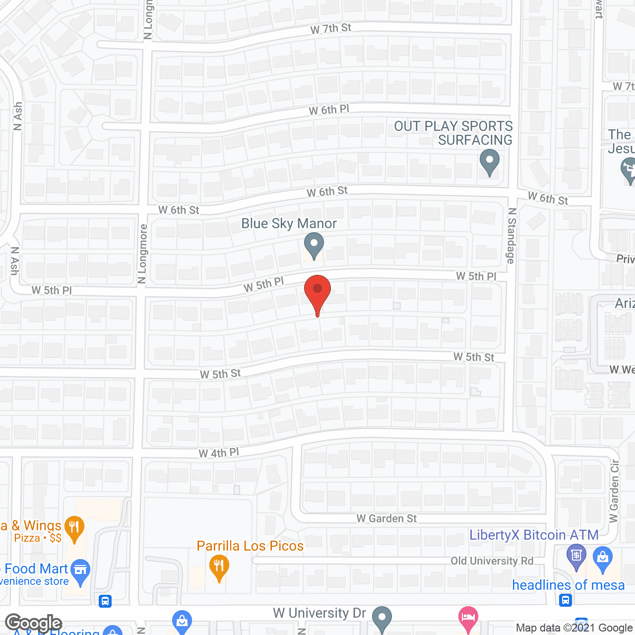 Map of the neighborhood around Blue Sky Manor, Inc