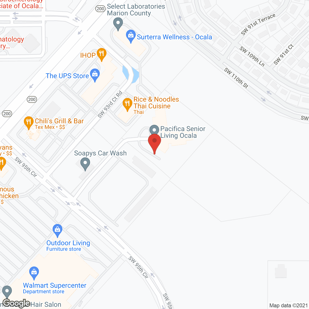 Map of the neighborhood around Pacifica Senior Living Ocala