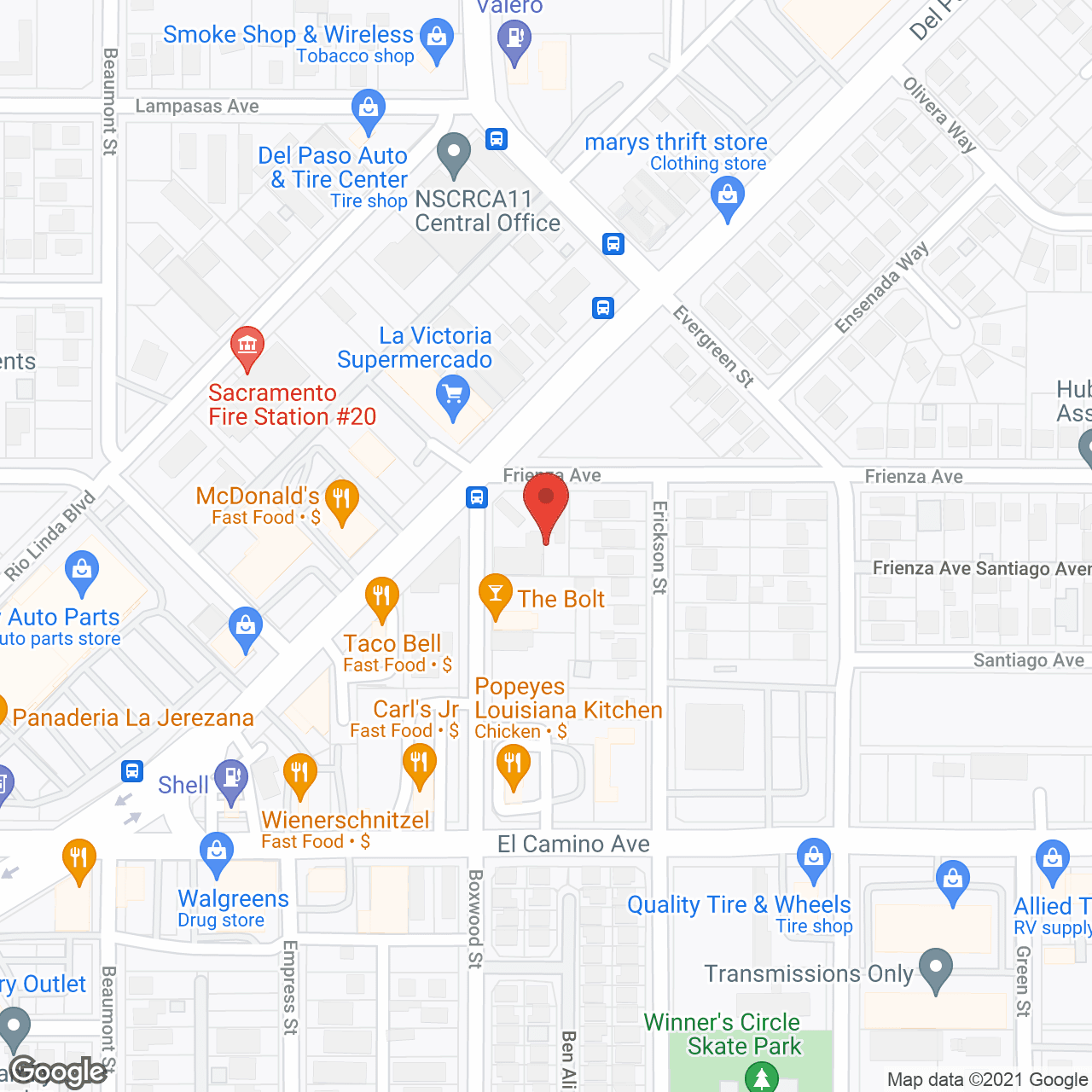 Map of the neighborhood around The Woodlake