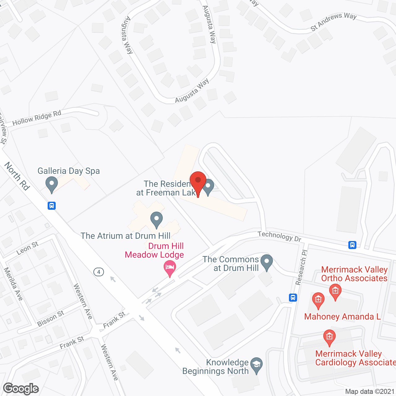 Map of the neighborhood around The Residence at Freeman Lake
