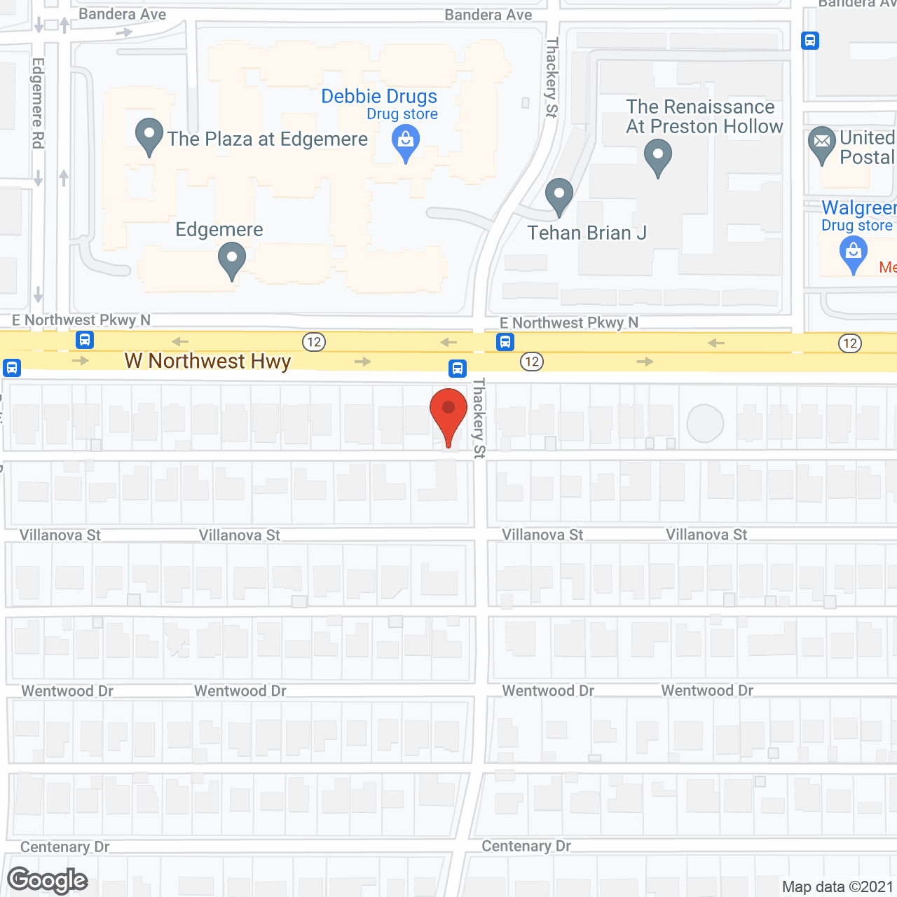 Map of the neighborhood around Thackery Place