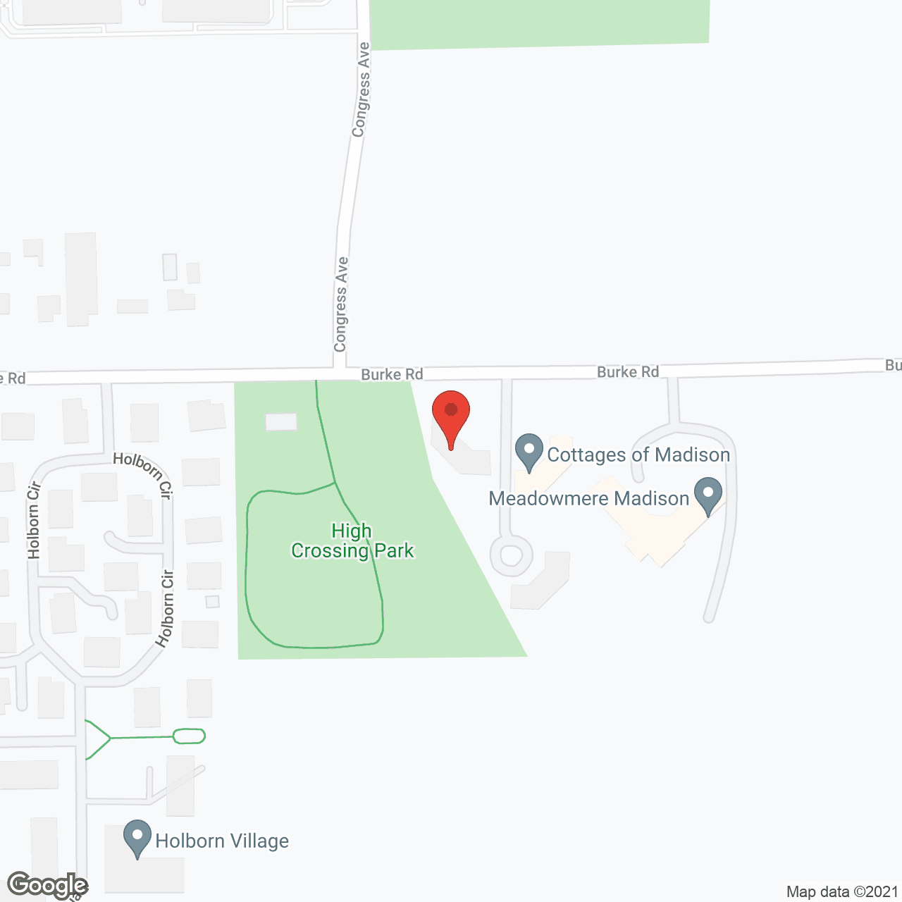 Map of the neighborhood around Cottages of Madison- Elmwood