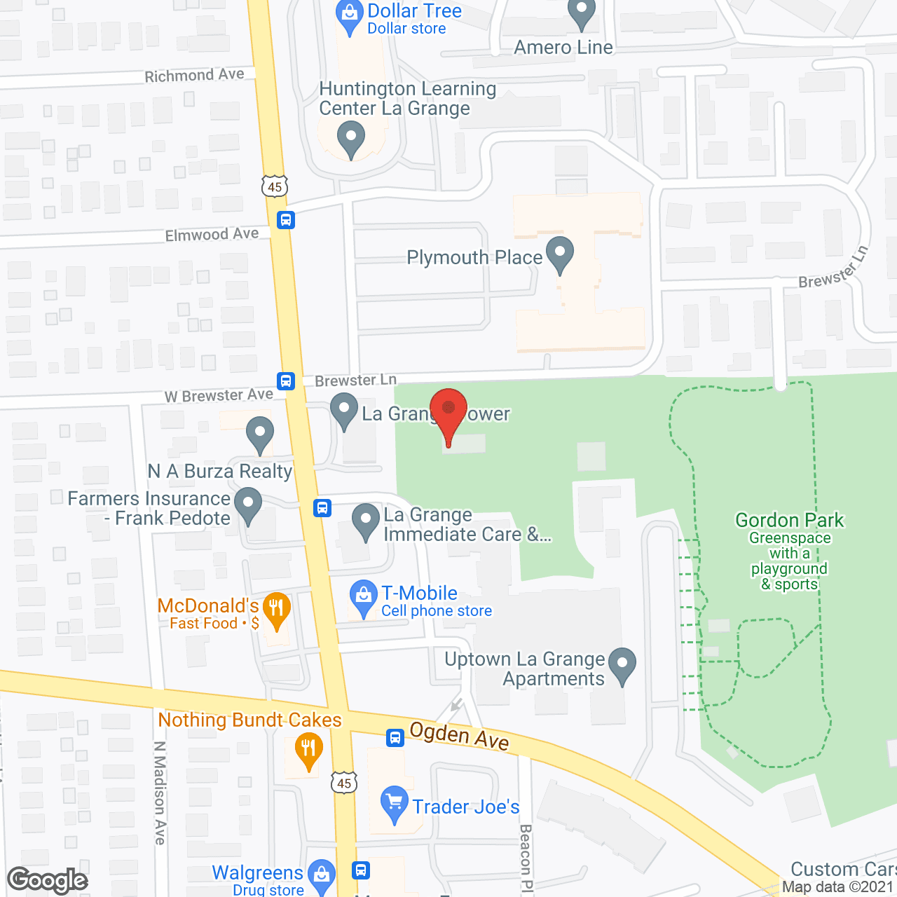 Map of the neighborhood around Aspired Living of La Grange