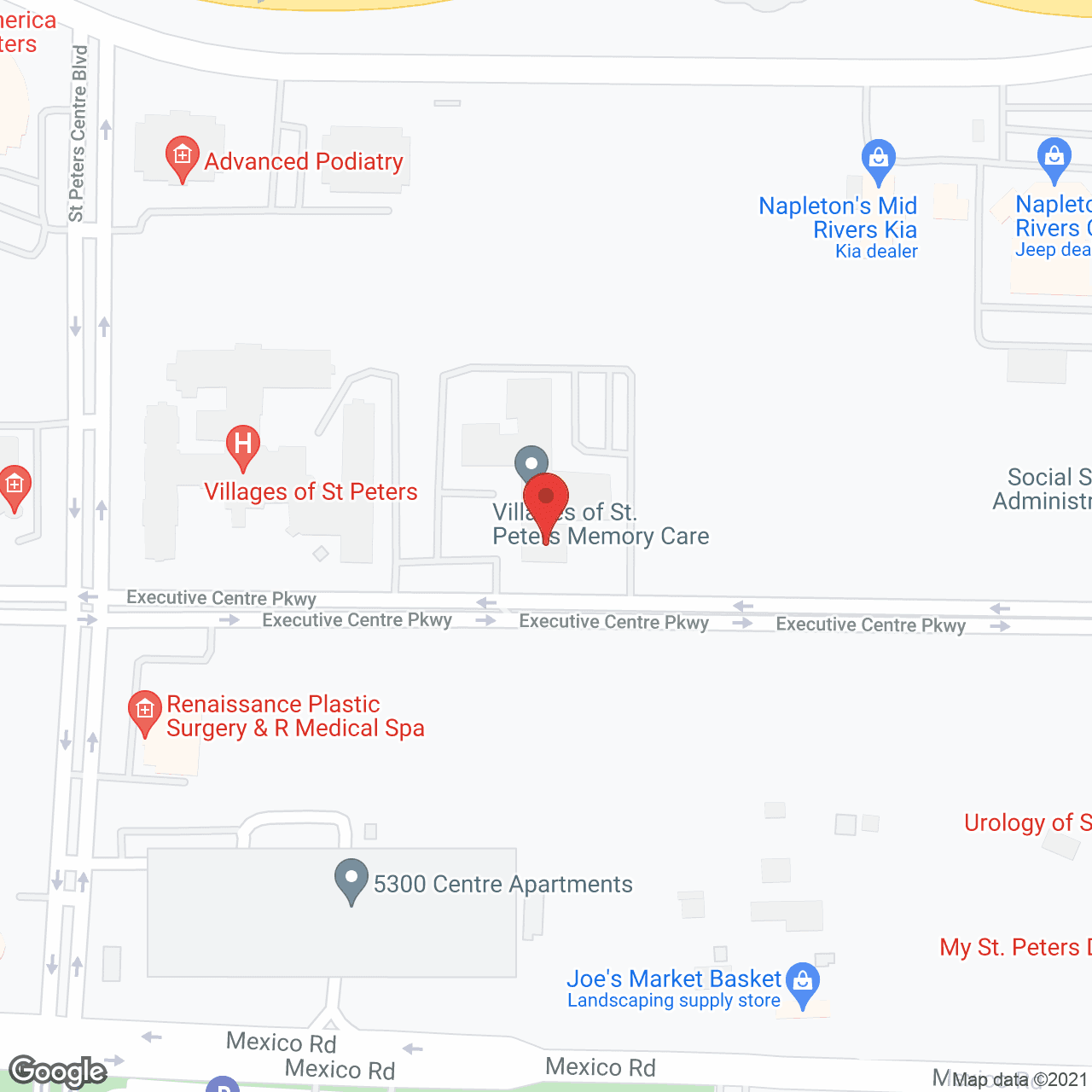Map of the neighborhood around Villages of St. Peters Memory Care