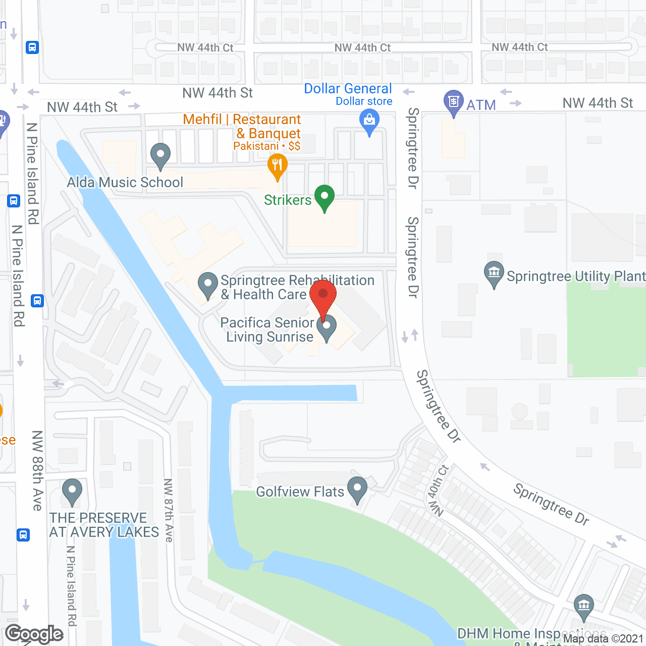Map of the neighborhood around Pacifica Senior Living Sunrise