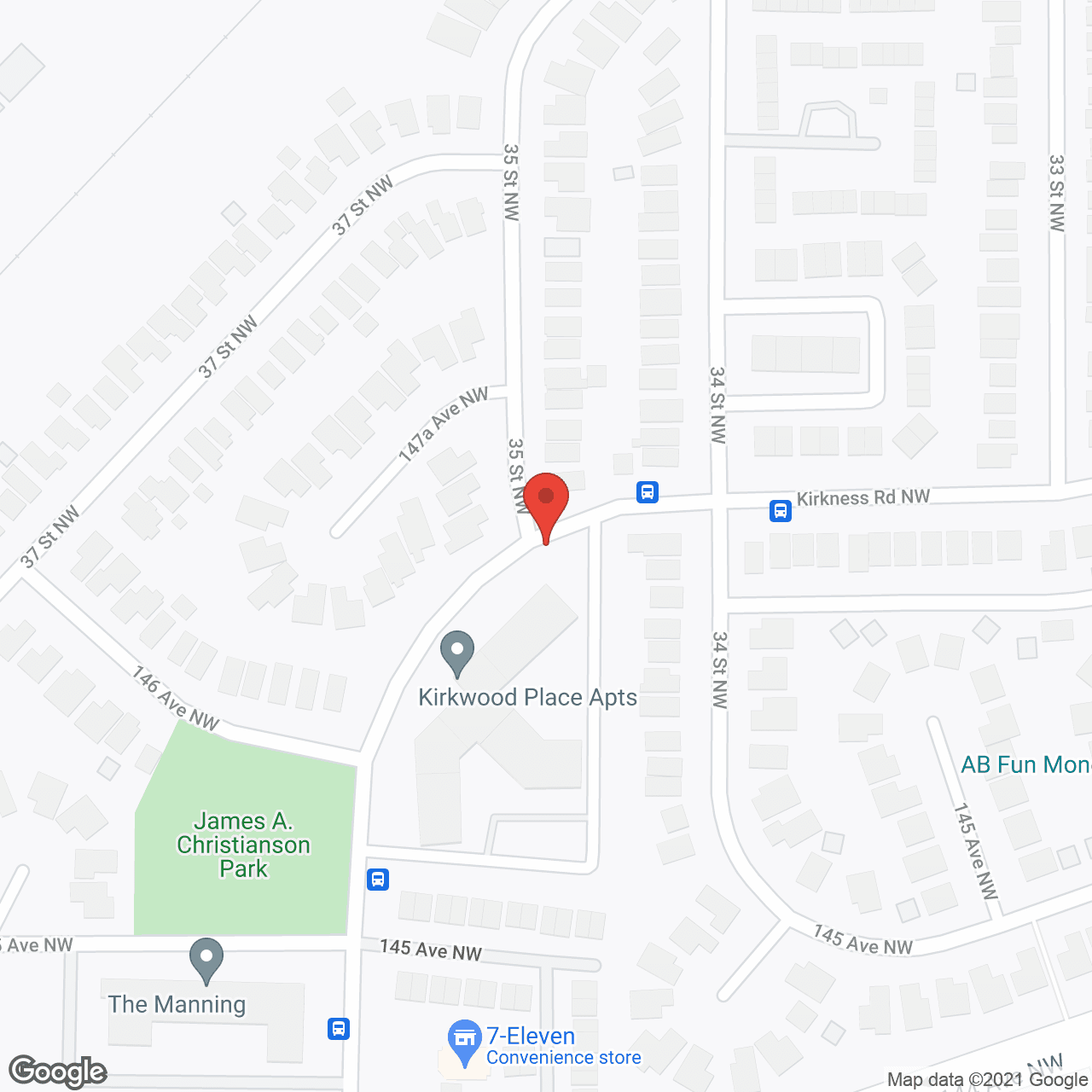 Map of the neighborhood around Kirkwood Place
