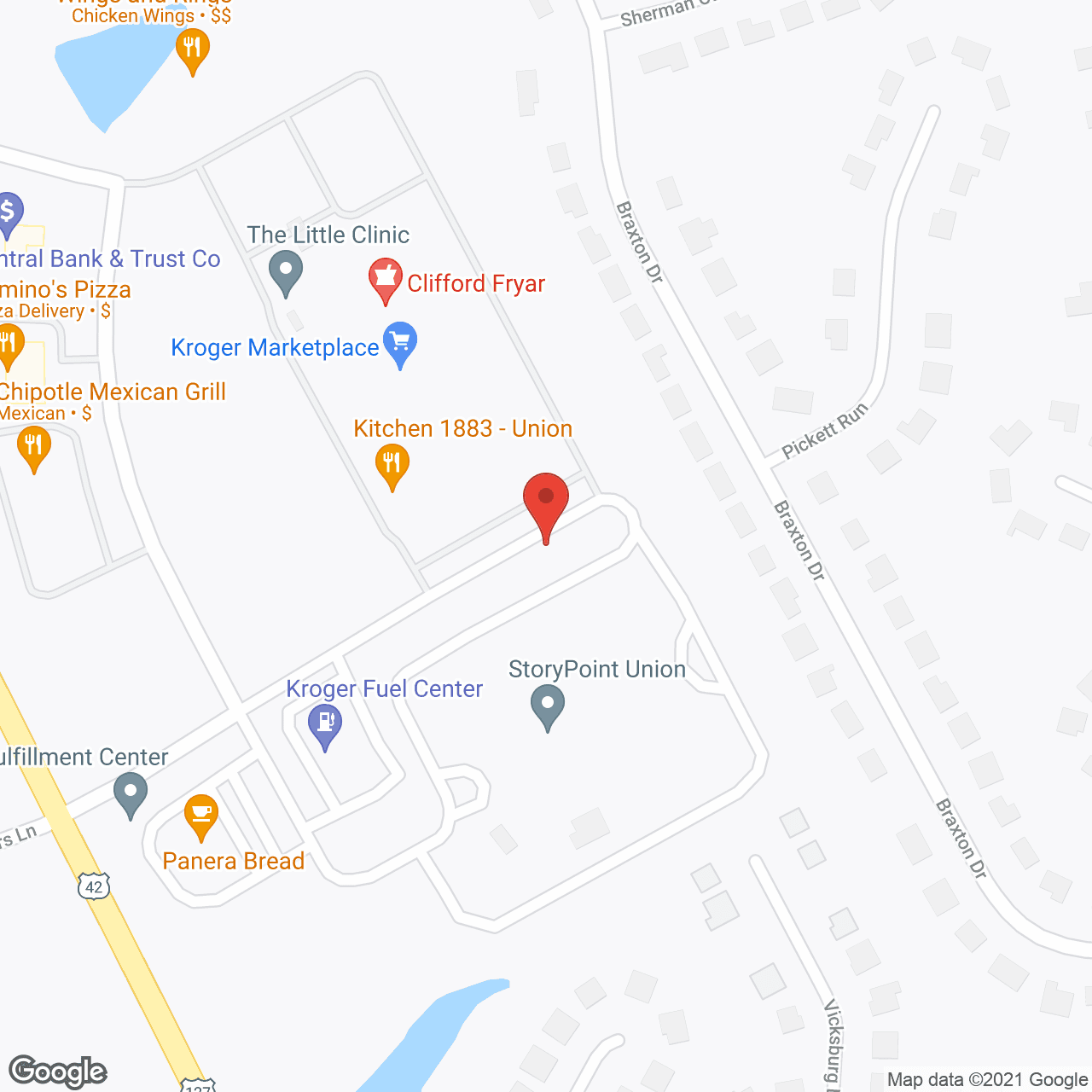 Map of the neighborhood around StoryPoint Union