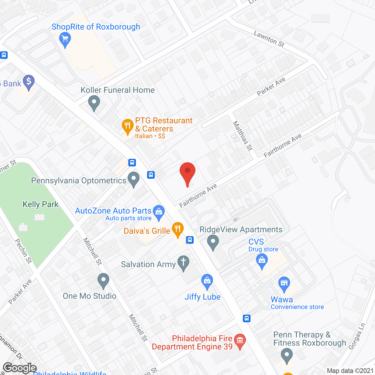 Map of the neighborhood around Atria Lafayette Hill