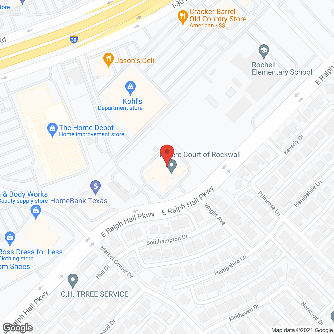 Map of the neighborhood around Colonial Oaks at Rockwall