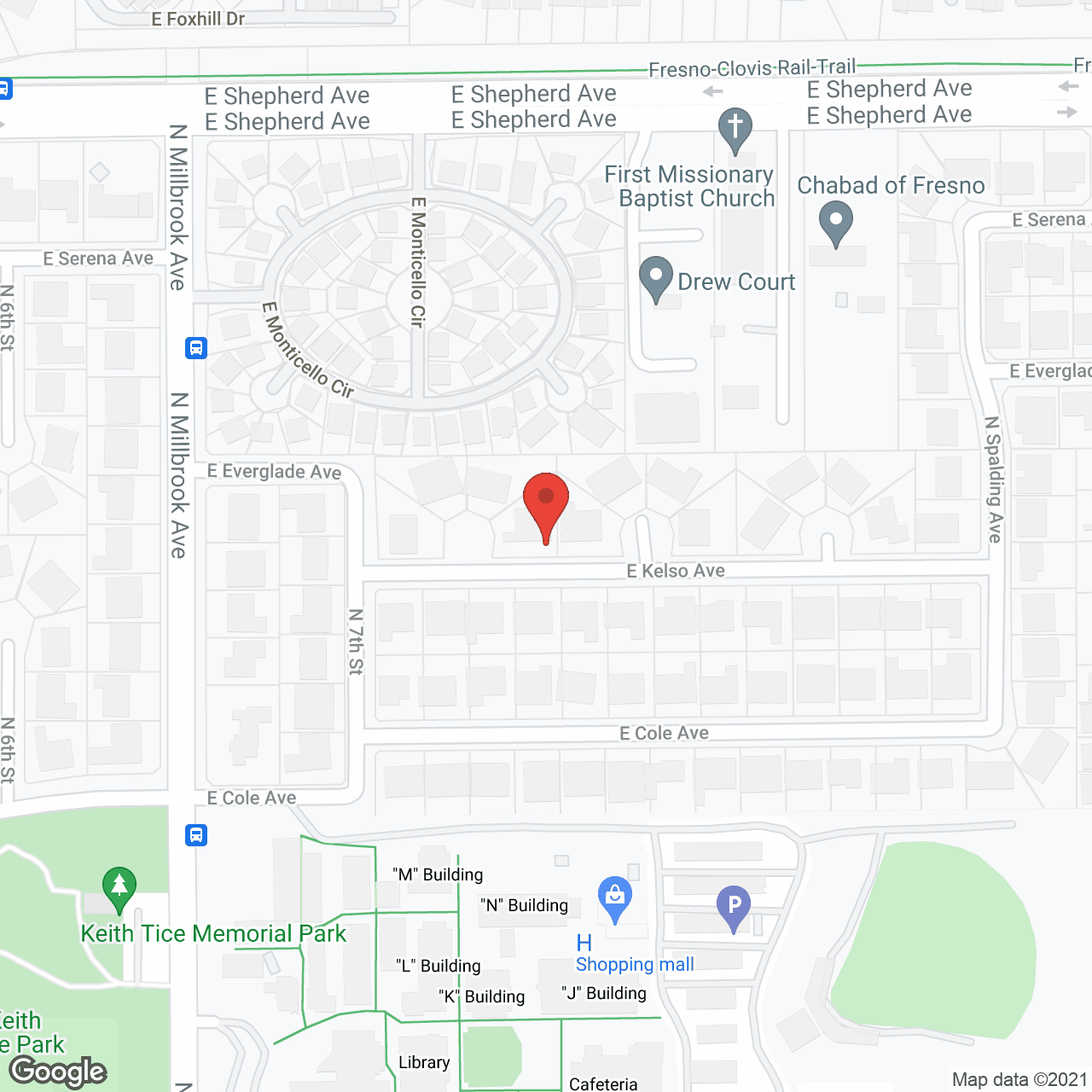 Map of the neighborhood around Vista Elderly Care Facility