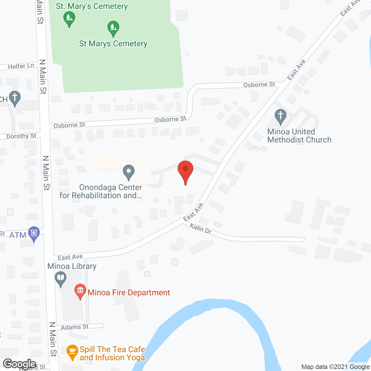 Map of the neighborhood around Onondaga Center for Rehabilitation and Nursing