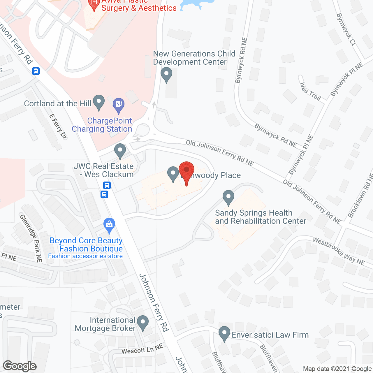 Map of the neighborhood around Dunwoody Place