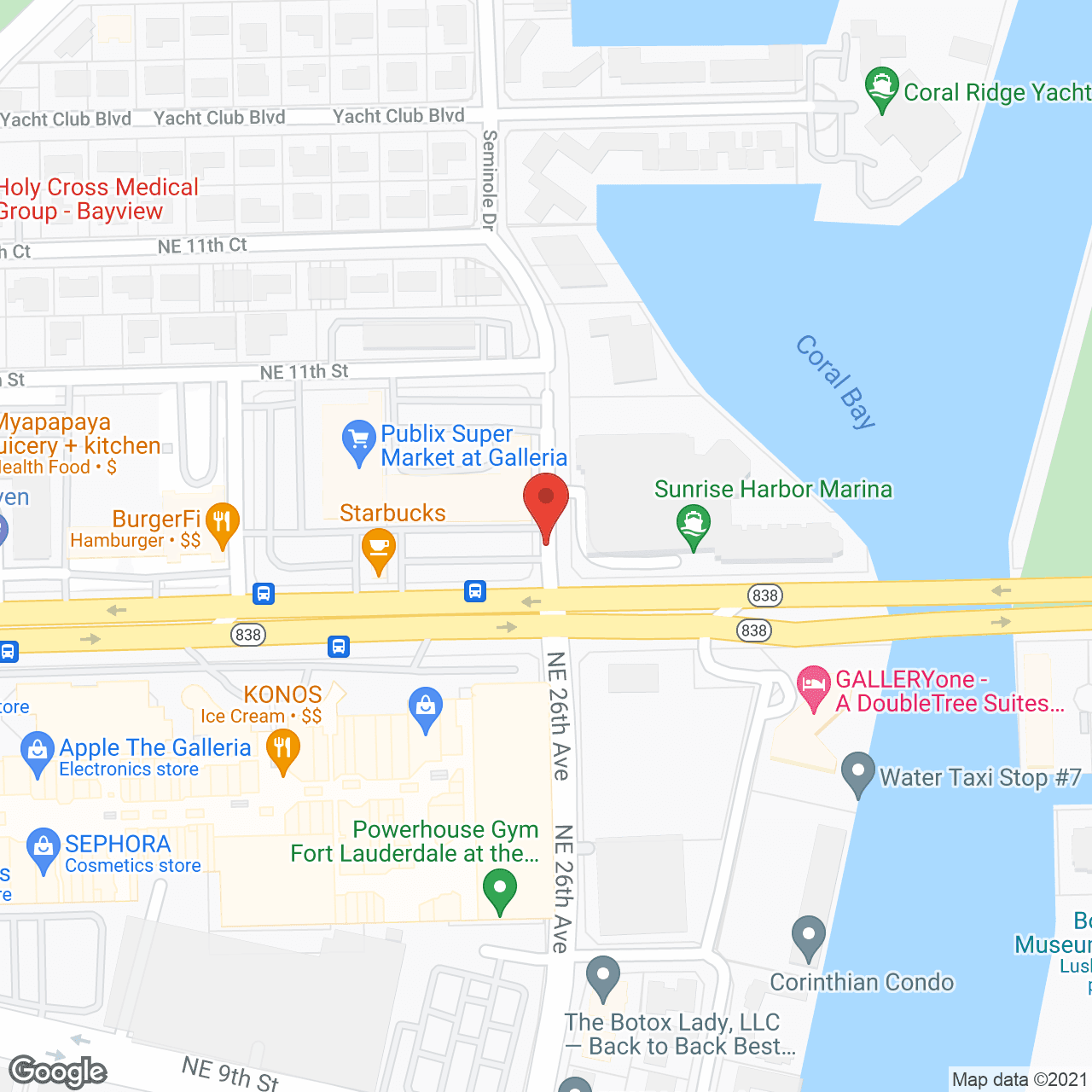 Map of the neighborhood around Belmont Village Fort Lauderdale