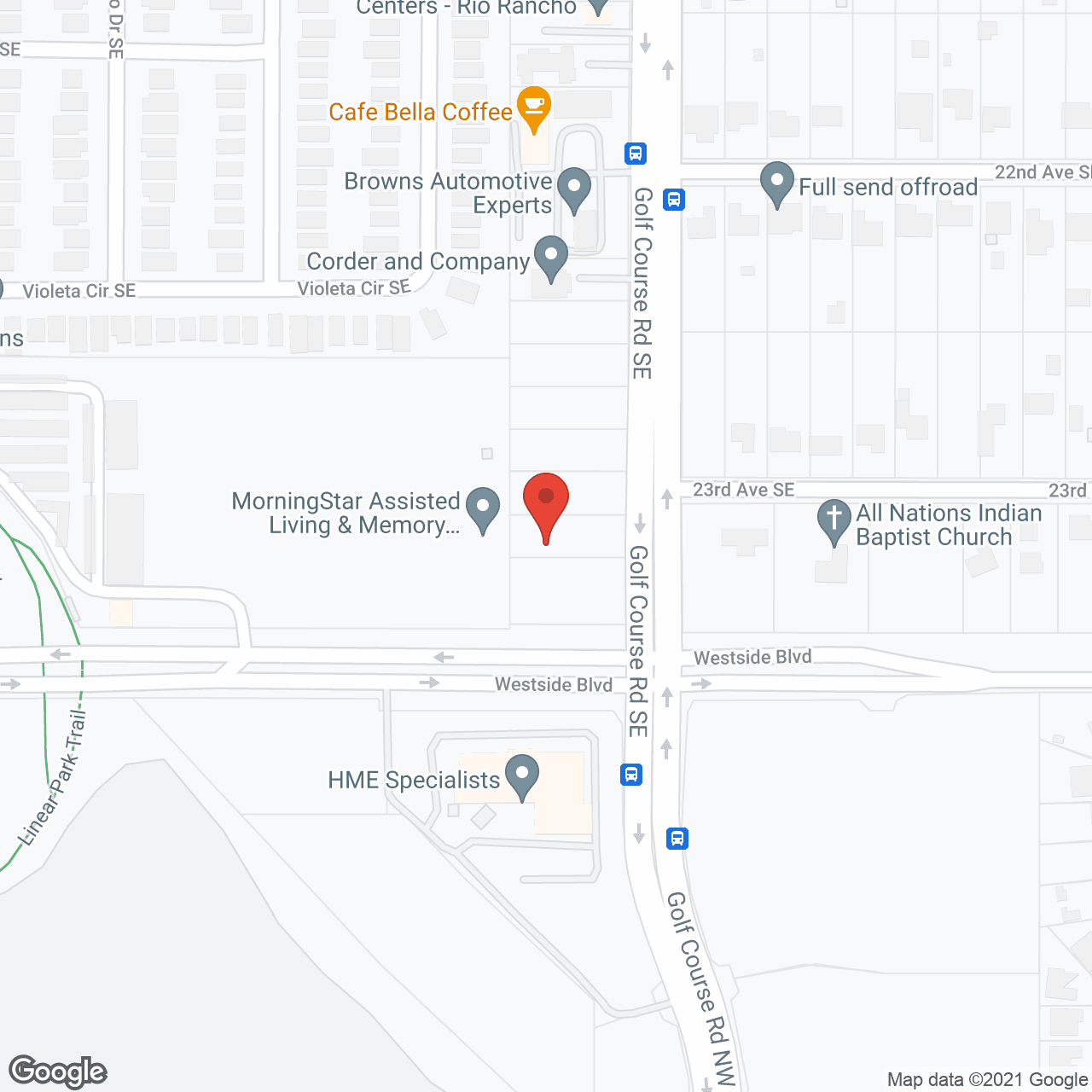 Map of the neighborhood around MorningStar of Rio Rancho
