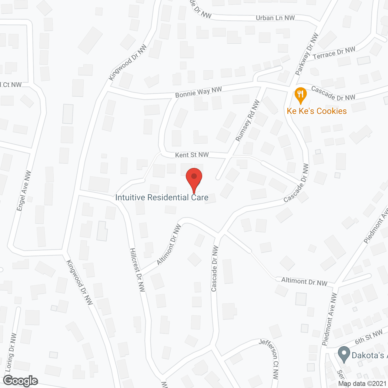 Map of the neighborhood around Intuitive Residential Care