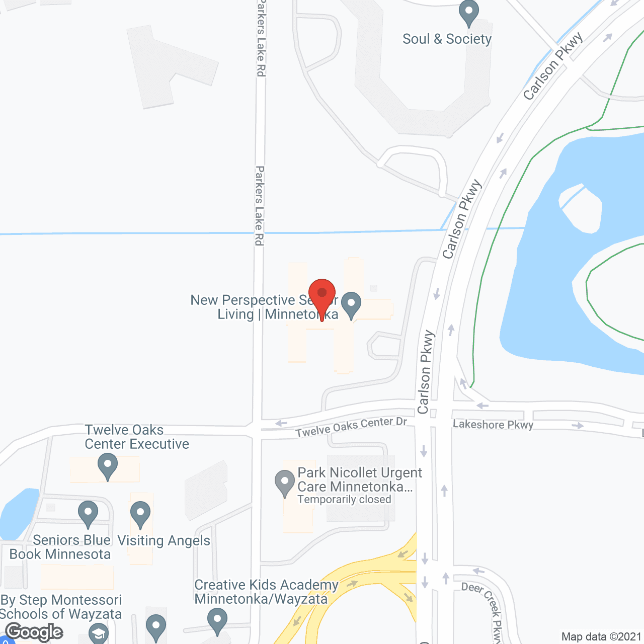 Map of the neighborhood around New Perspective Carlson Parkway