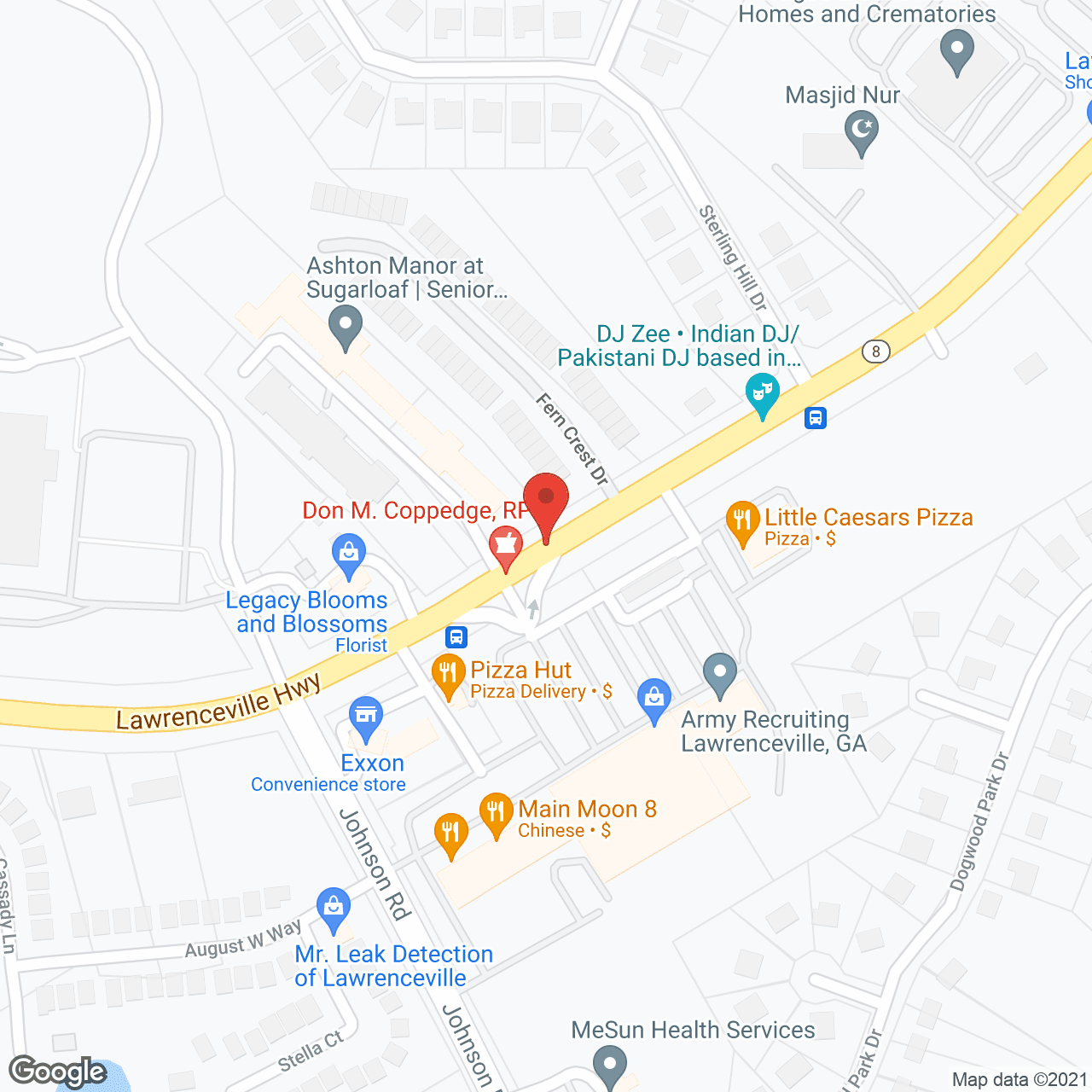 Map of the neighborhood around Ashton Manor at Sugarloaf