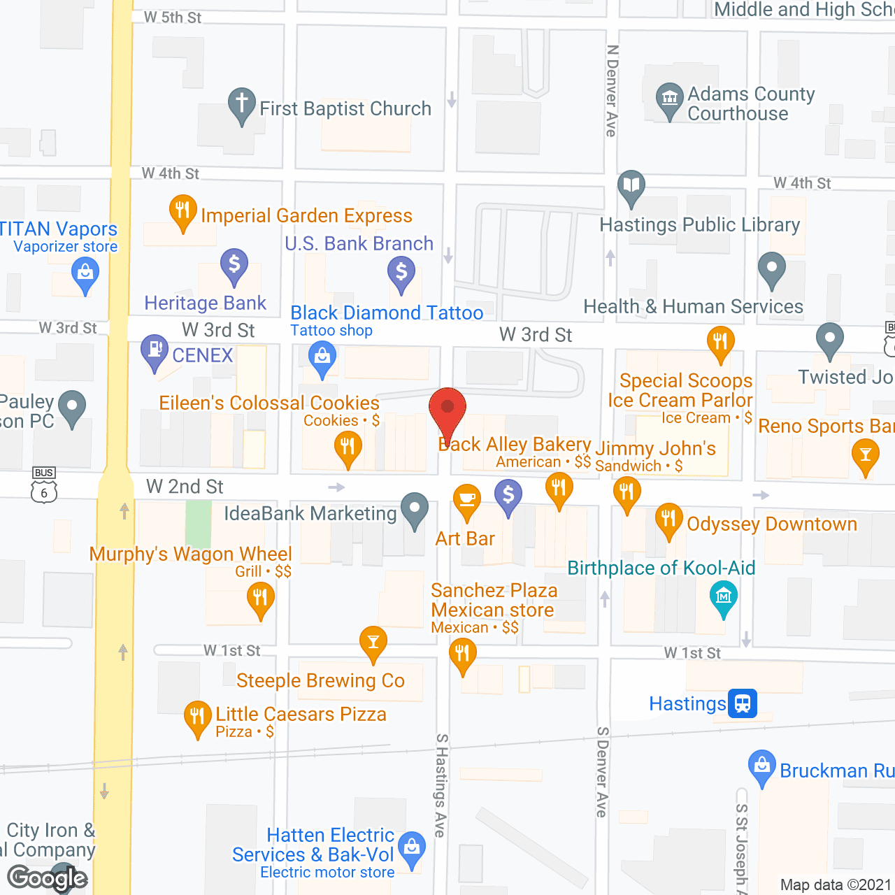 Map of the neighborhood around The Kensington Senior Living at Hastings