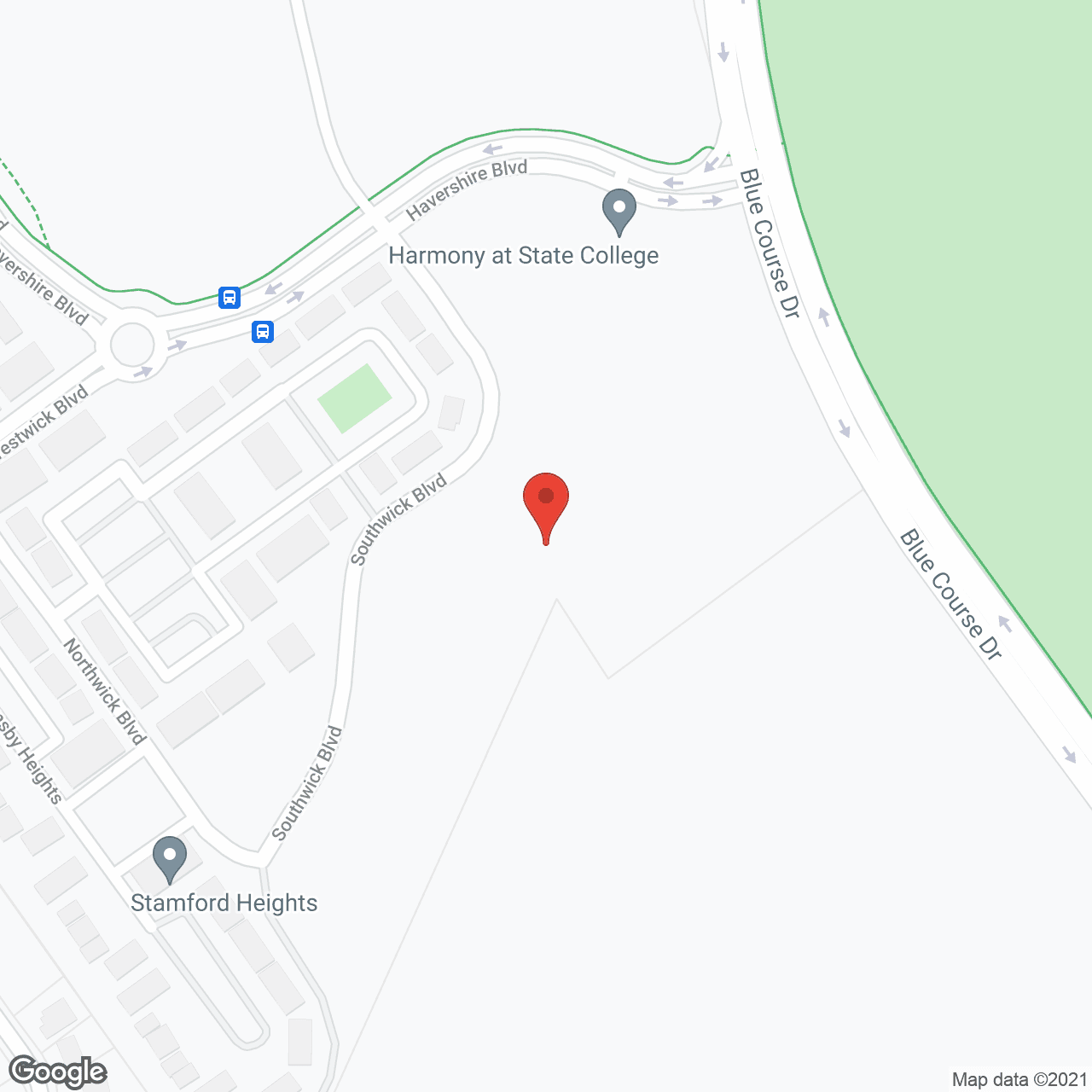 Map of the neighborhood around Harmony at State College