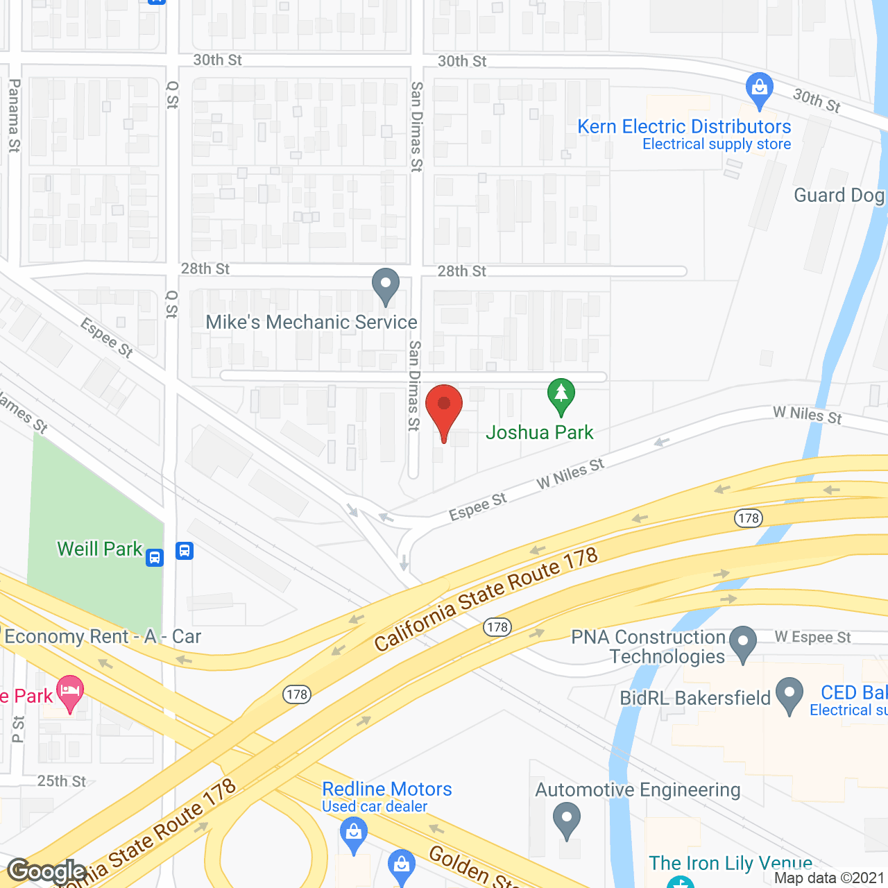Map of the neighborhood around The Palms of San Lauren