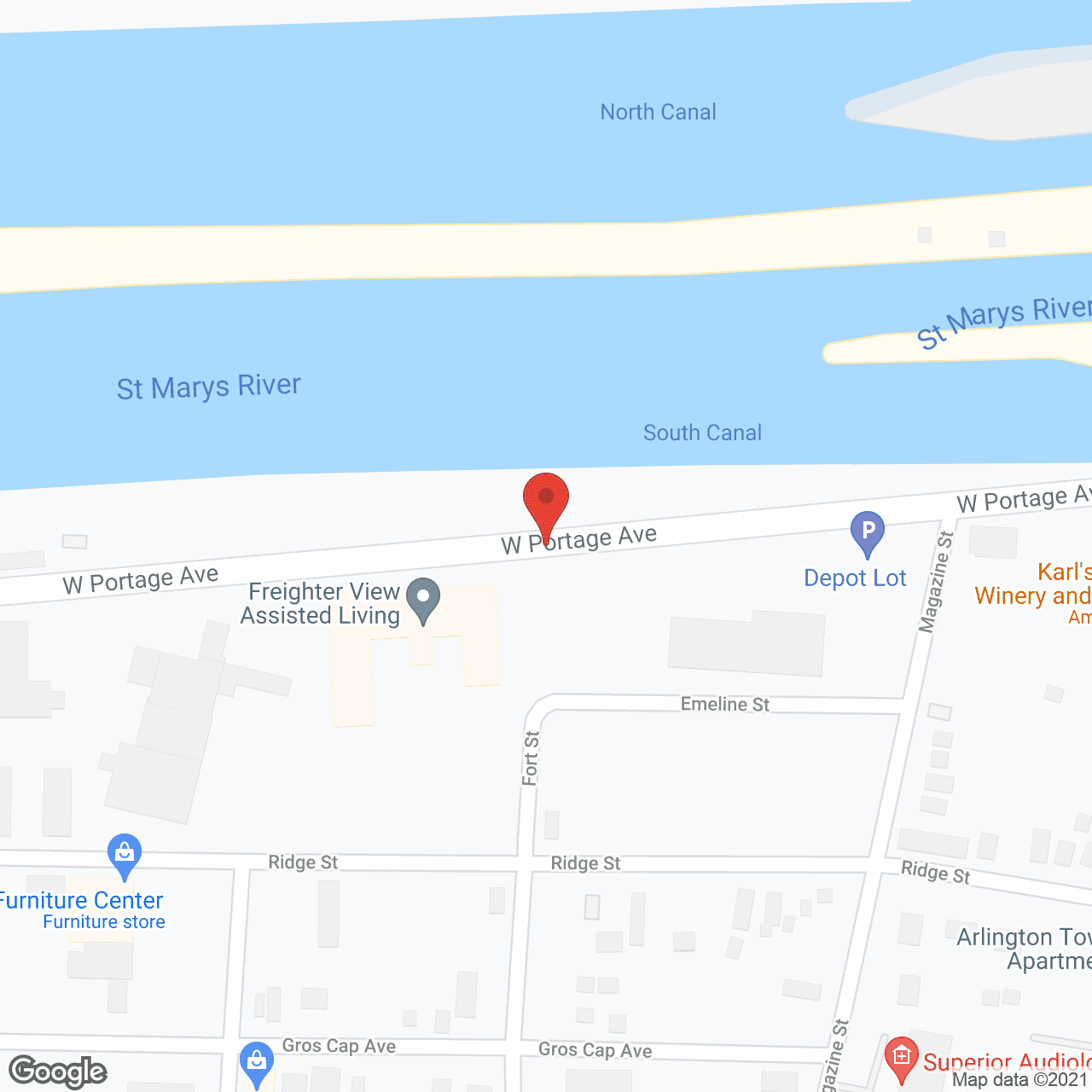 Map of the neighborhood around Freighter View Assisted Living