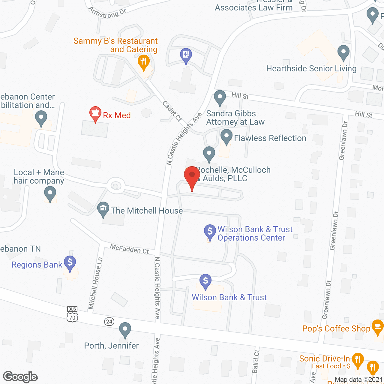 Map of the neighborhood around The Pavilion Senior Living at Lebanon