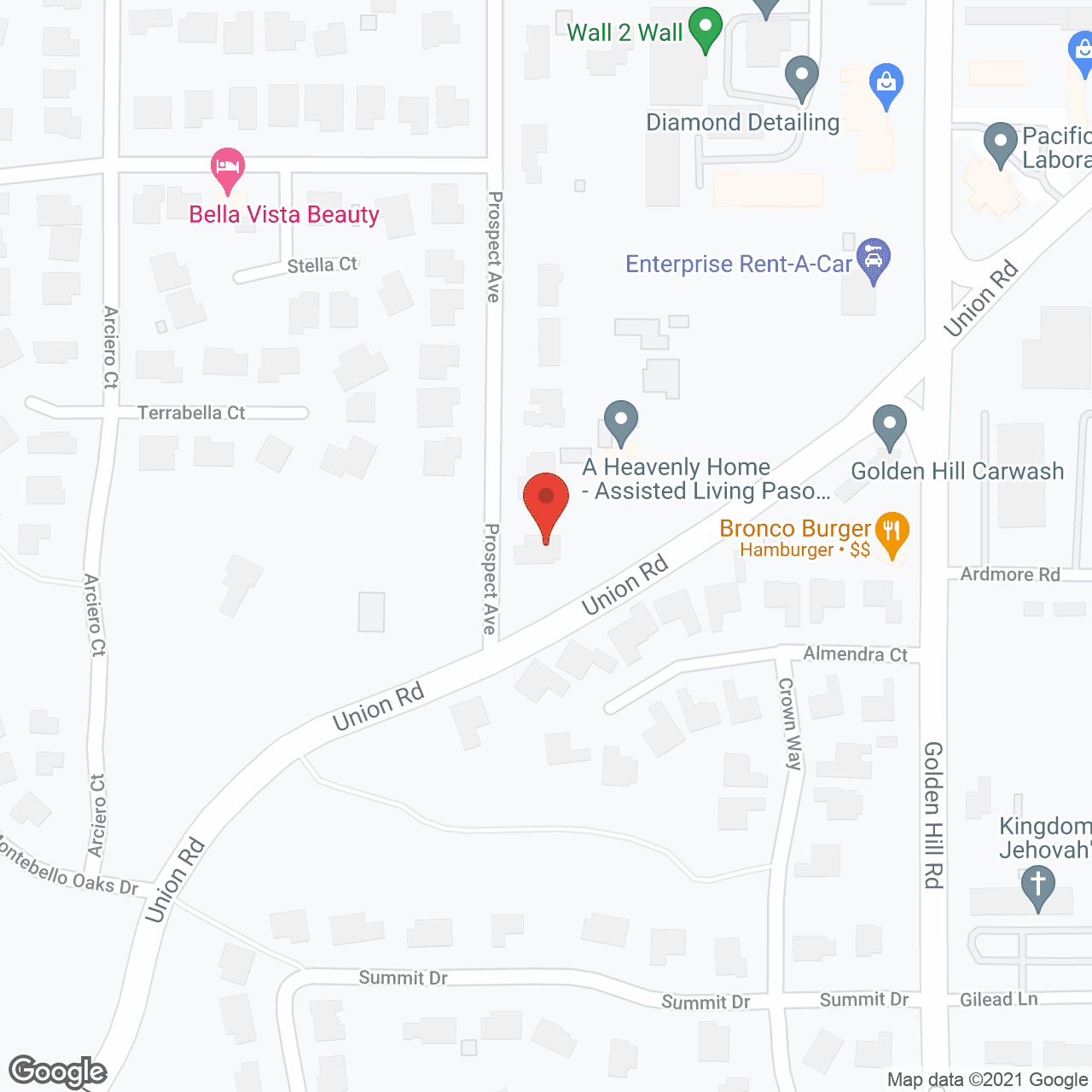 Map of the neighborhood around A Heavenly Home