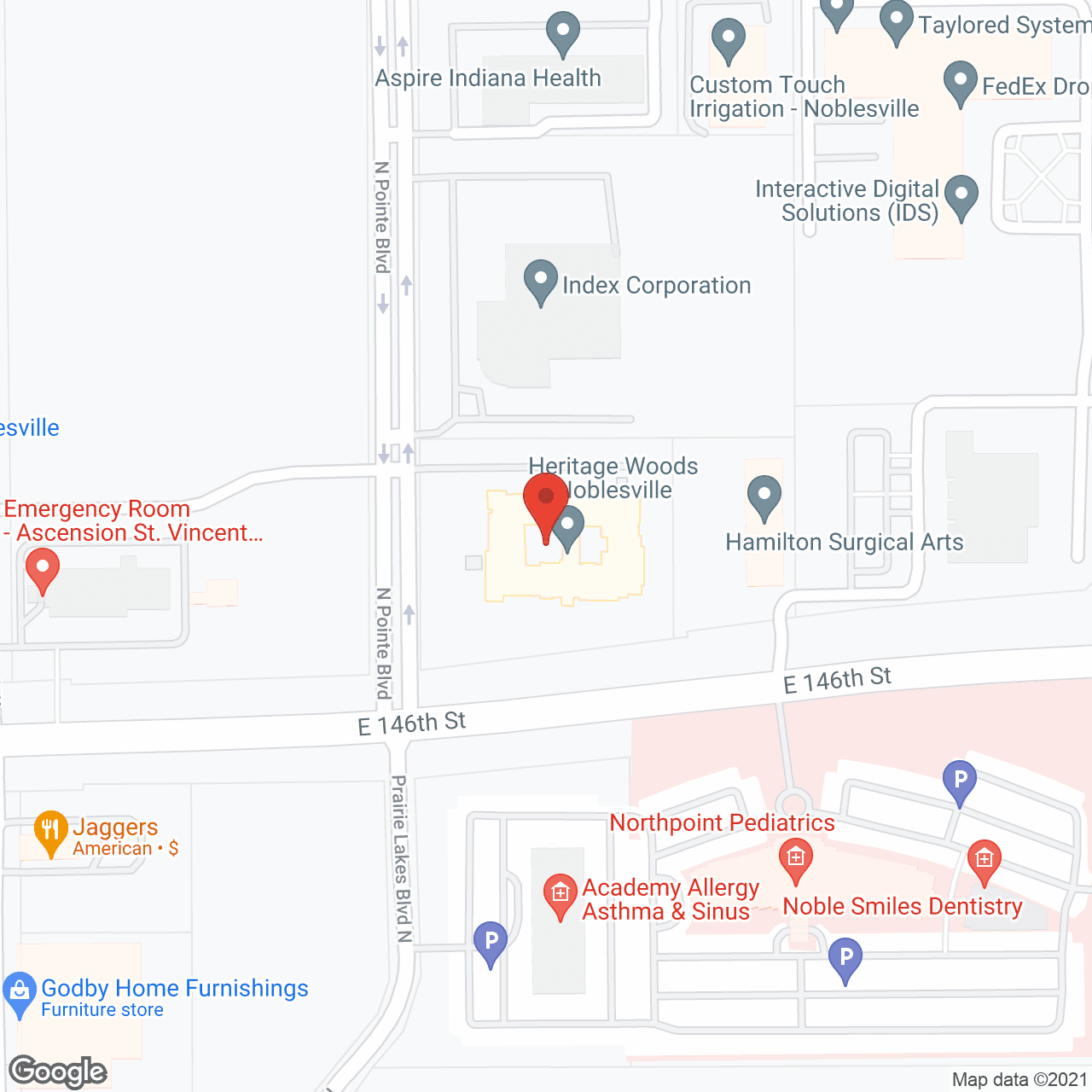 Map of the neighborhood around Heritage Woods of Noblesville