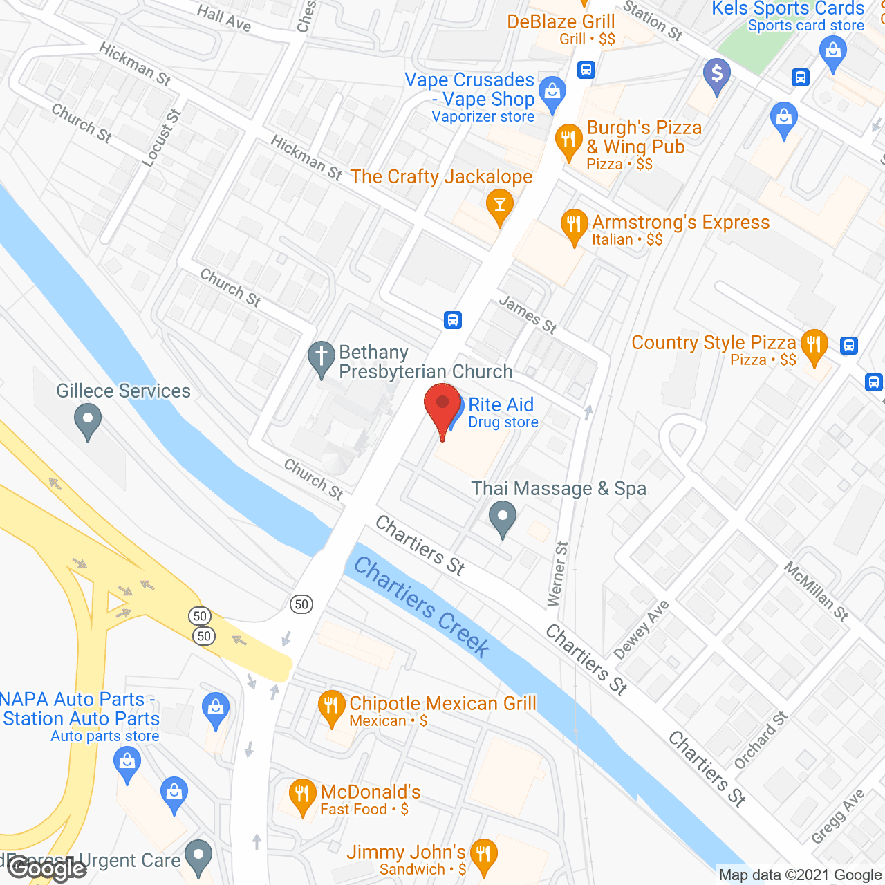 Map of the neighborhood around Chartiers Bend Retirement Resort