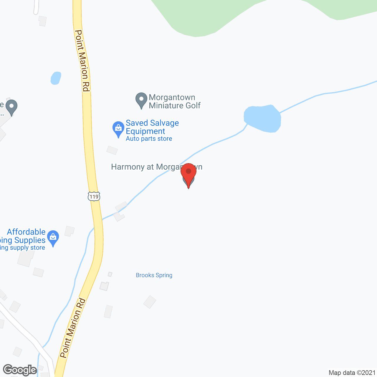 Map of the neighborhood around Harmony at Morgantown