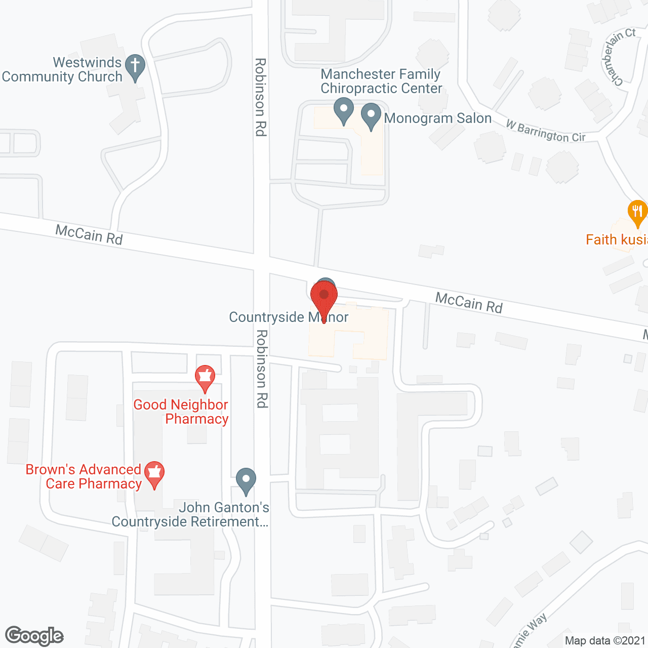 Map of the neighborhood around Countryside Manor