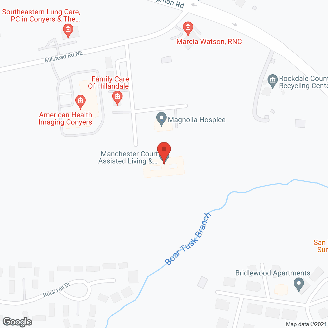 Map of the neighborhood around Manchester Court Assisted Living and Memory Care