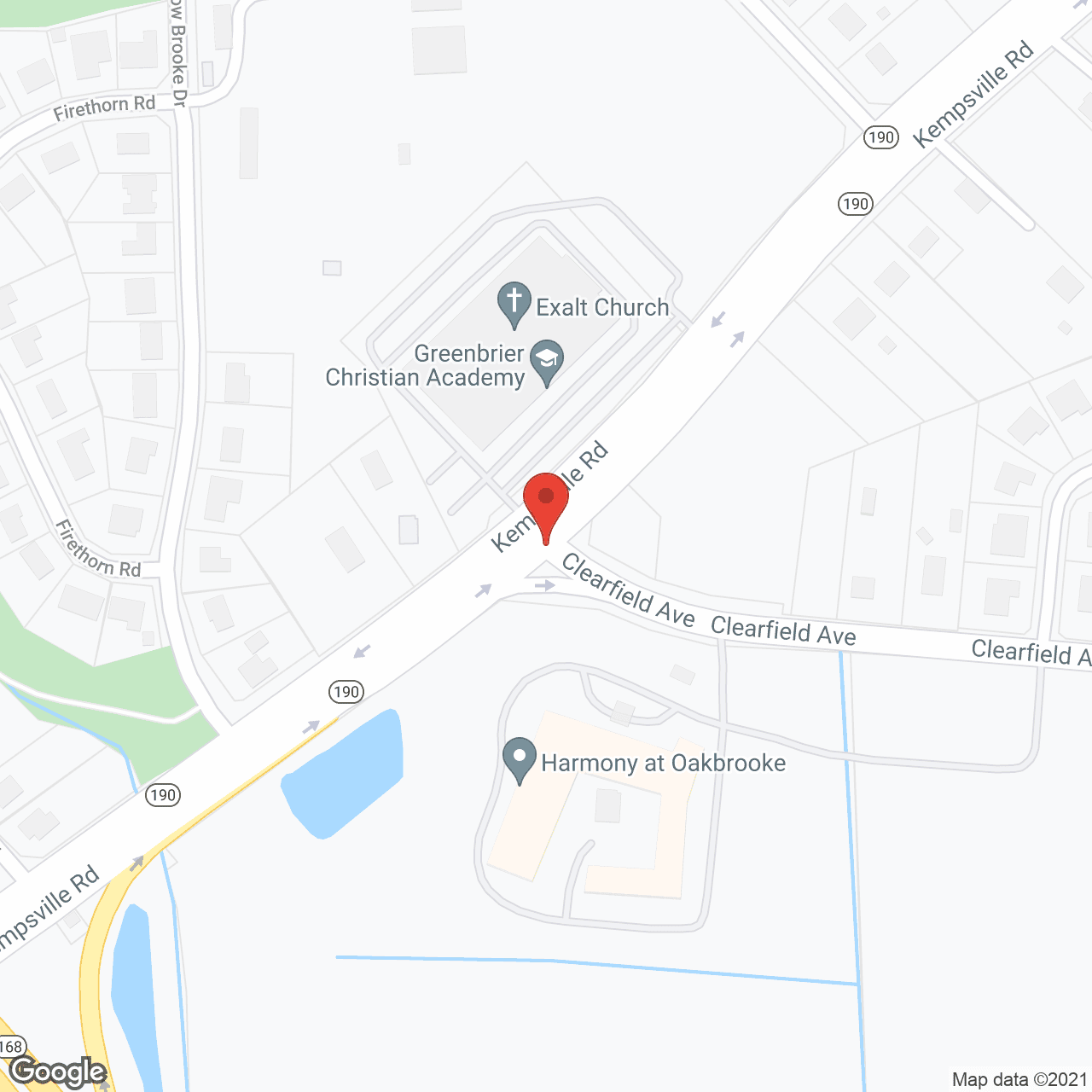 Map of the neighborhood around Harmony at Oakbrooke