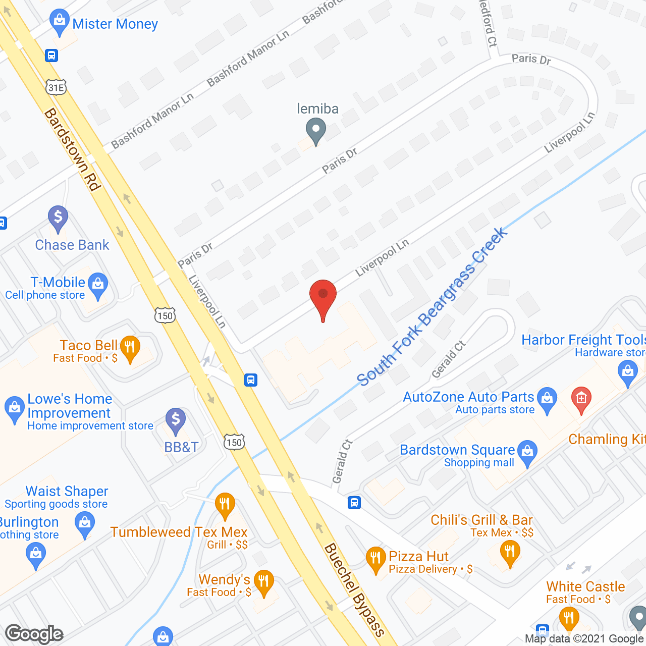 Map of the neighborhood around Creekside on Bardstown