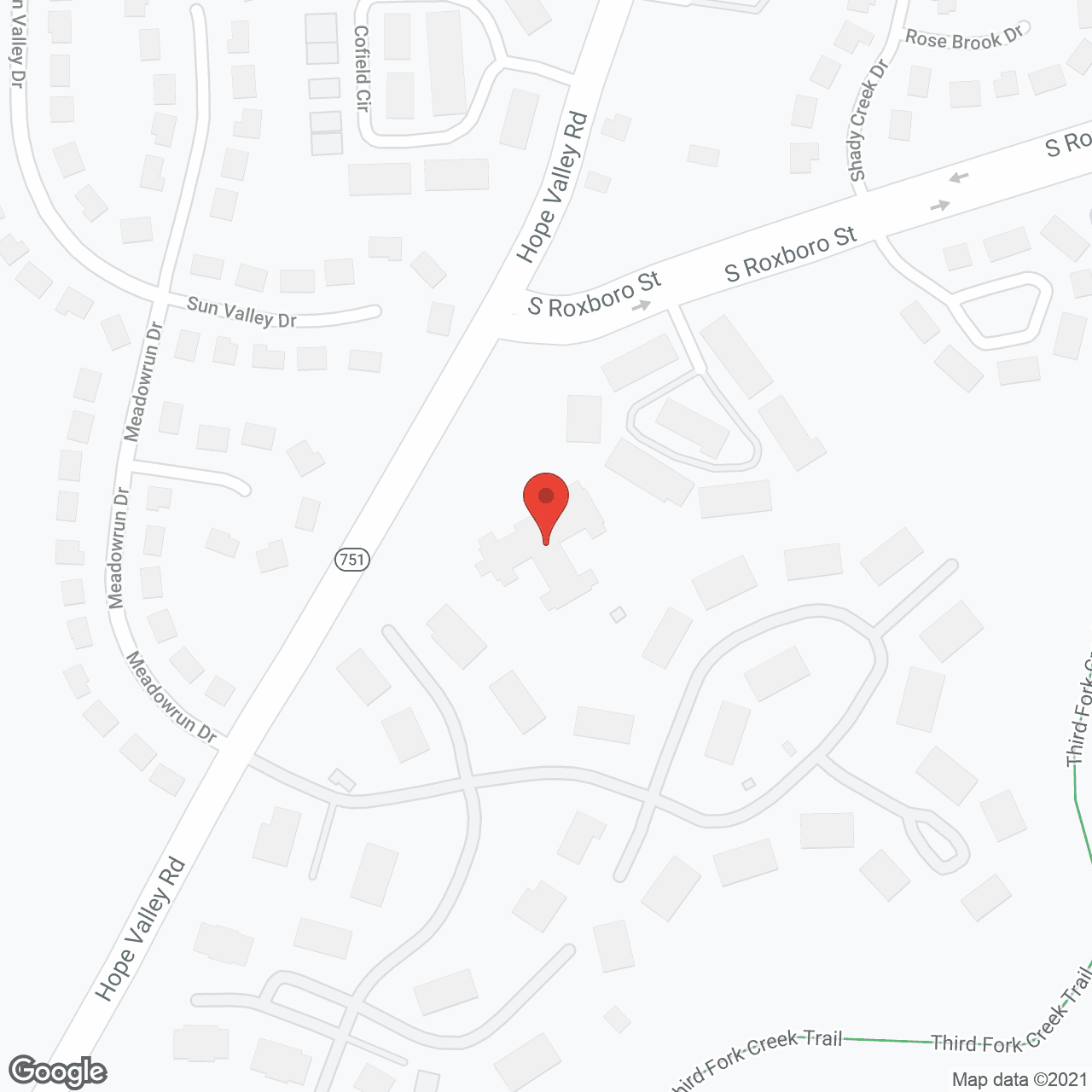 Map of the neighborhood around Carolina Reserve of Durham