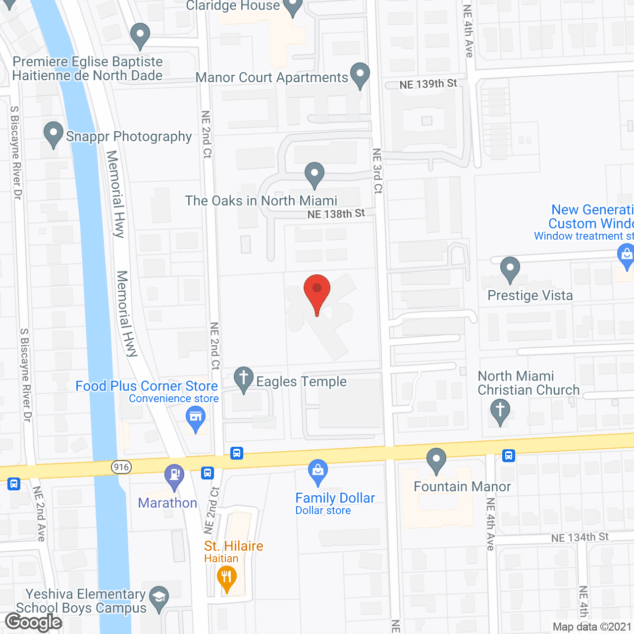 Map of the neighborhood around Pinecrest Rehabilitation Center