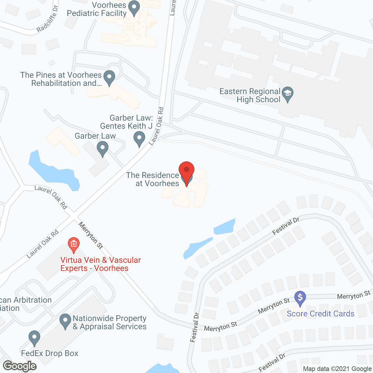 Map of the neighborhood around The Residence at Voorhees