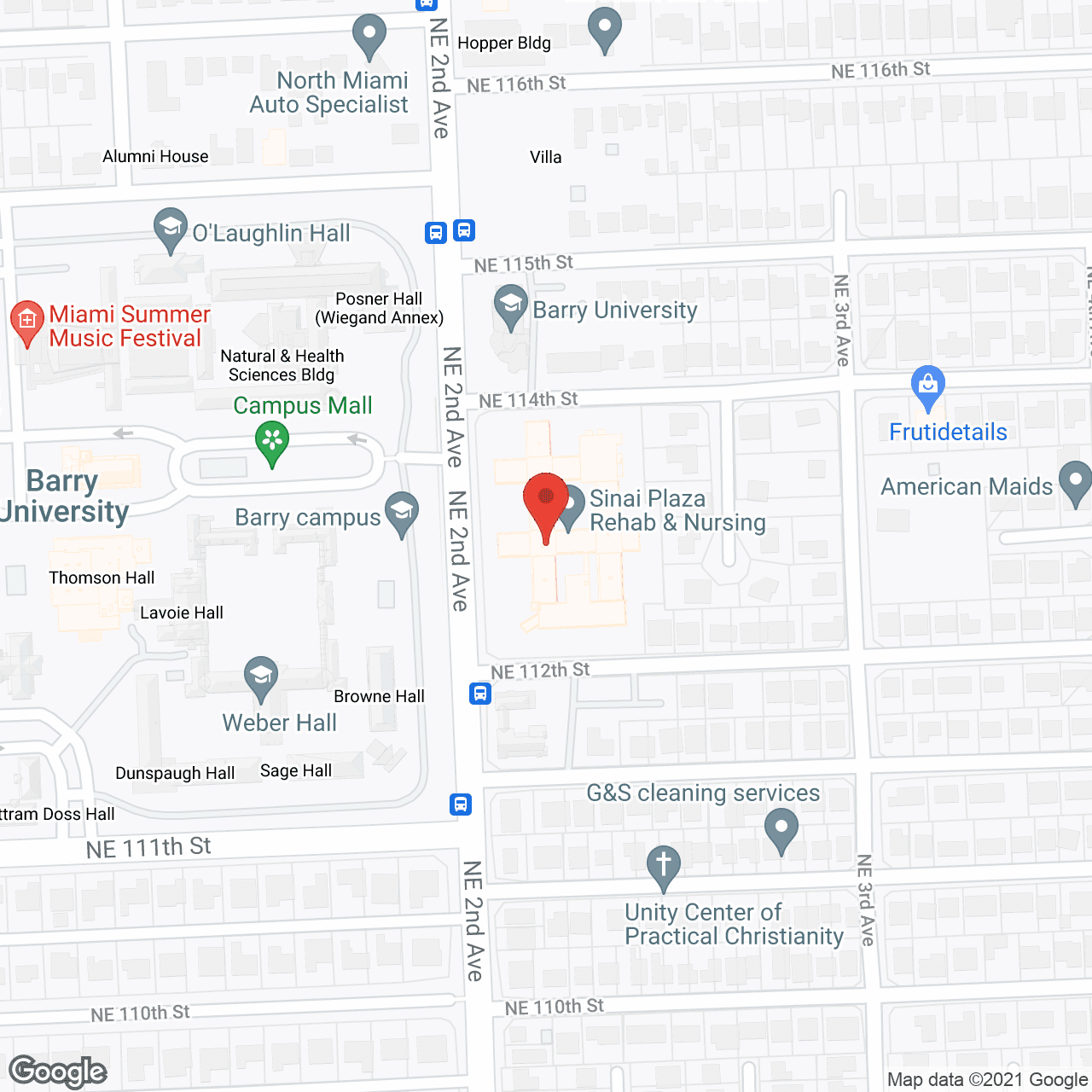 Map of the neighborhood around Sinai Plaza Nursing and Rehabilitation