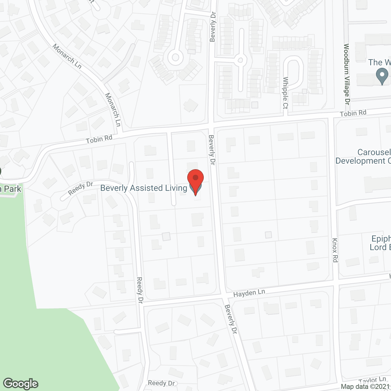 Map of the neighborhood around Beverly Assisted Living