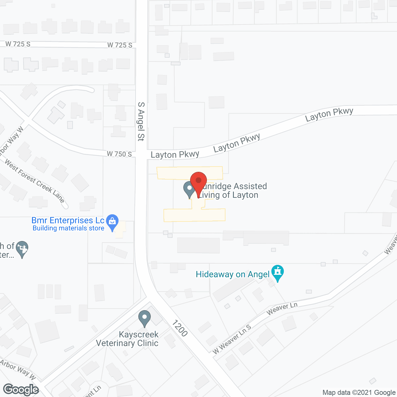 Map of the neighborhood around Sunridge Assisted Living of Layton