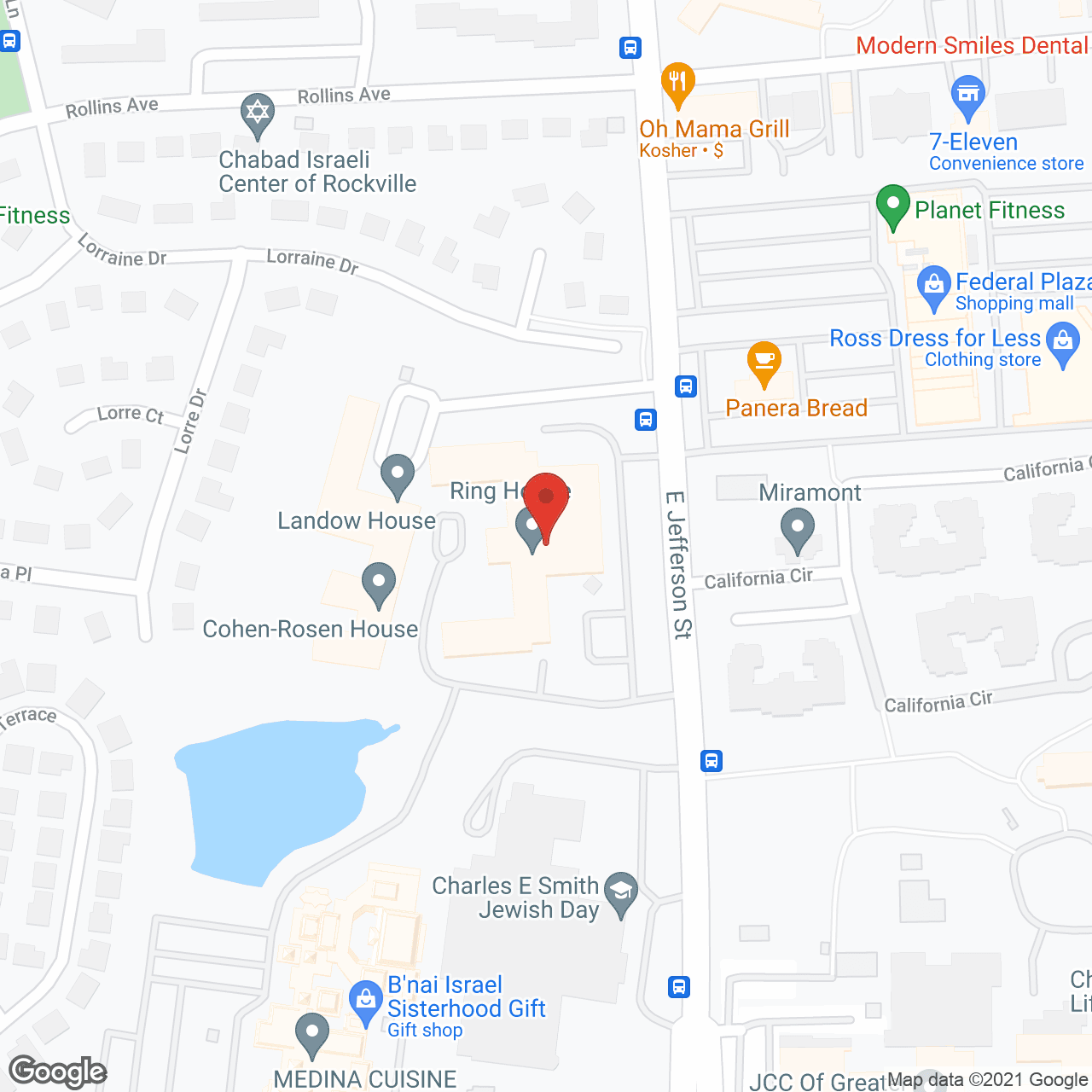 Map of the neighborhood around Ring House