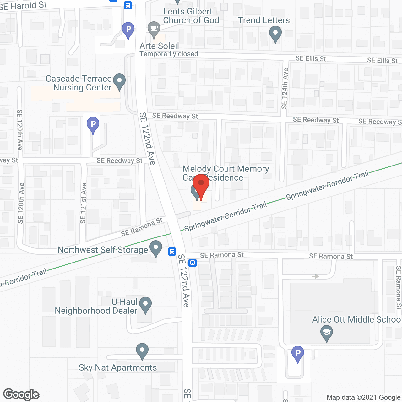Map of the neighborhood around Clarendon Court