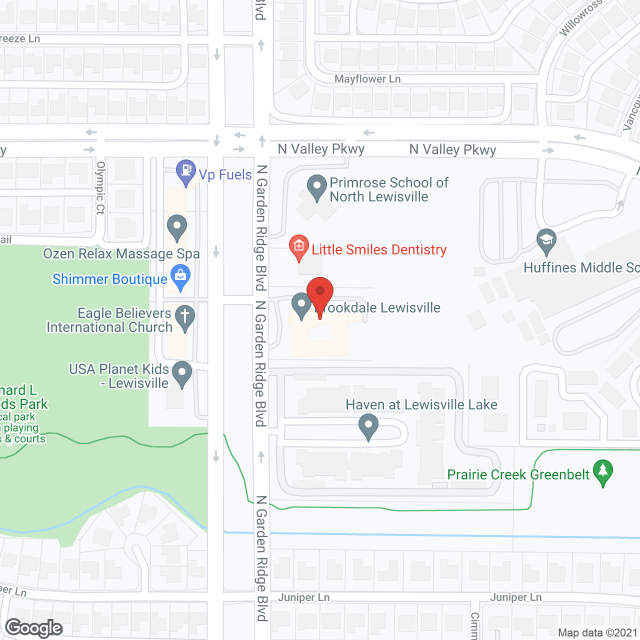 Map of the neighborhood around Brookdale Lewisville