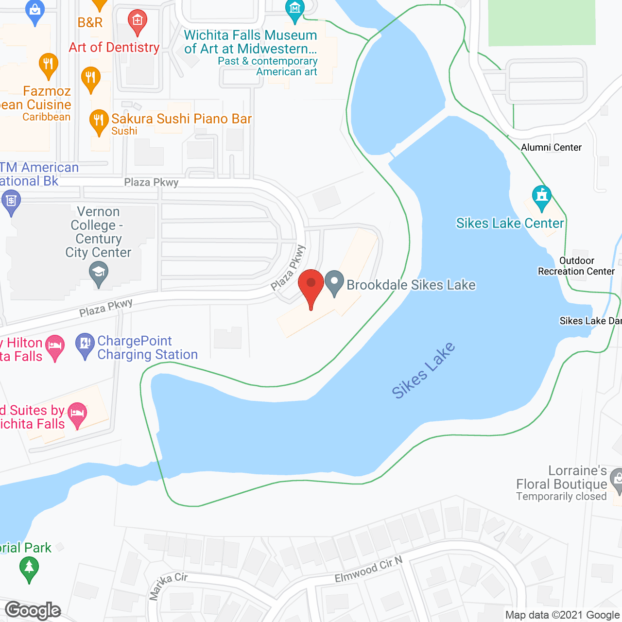 Map of the neighborhood around Brookdale Sikes Lake
