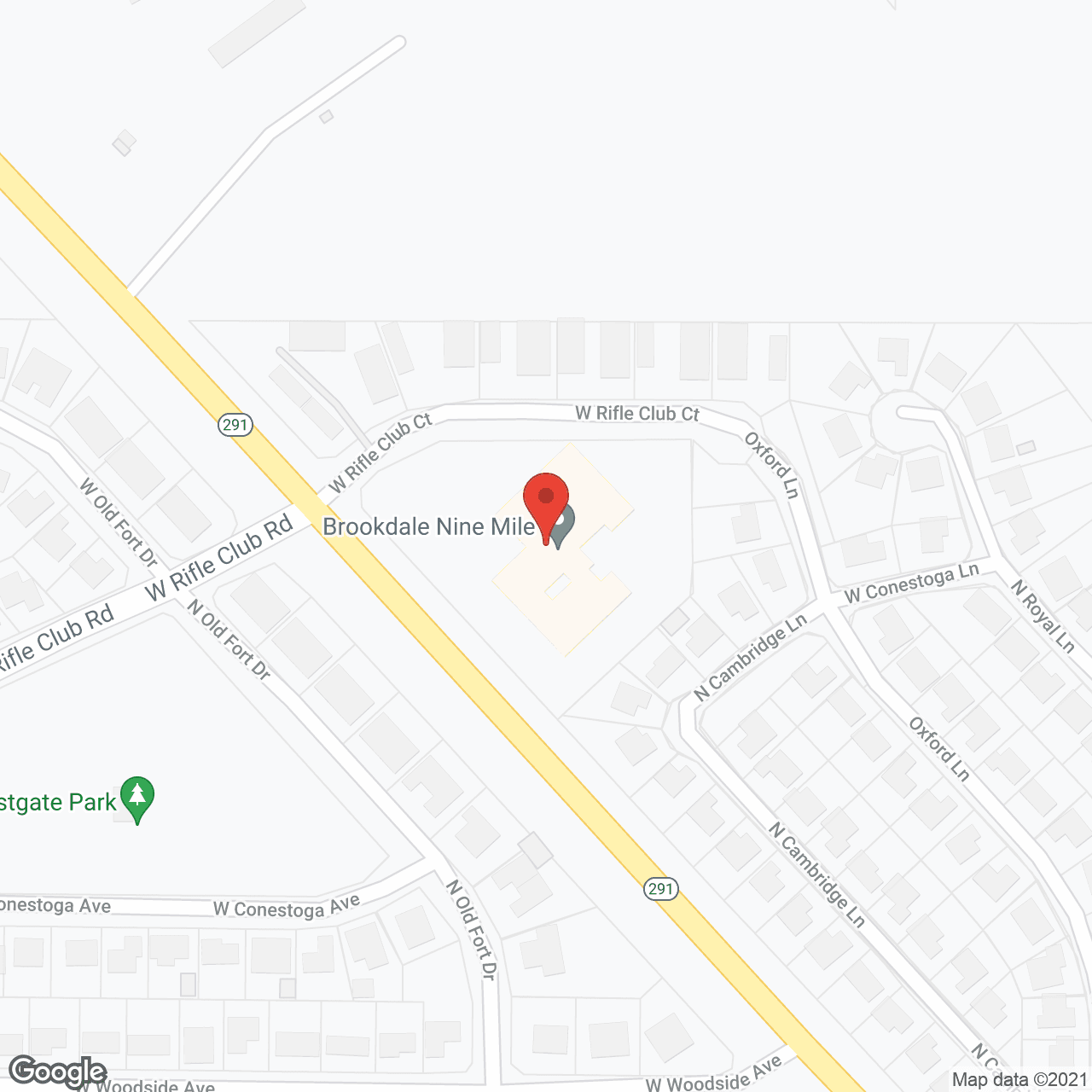 Map of the neighborhood around Brookdale Nine Mile