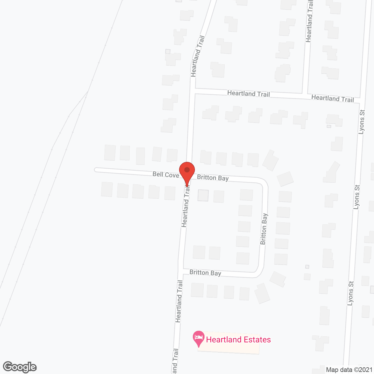 Map of the neighborhood around Heartland Estates (Phase 1)