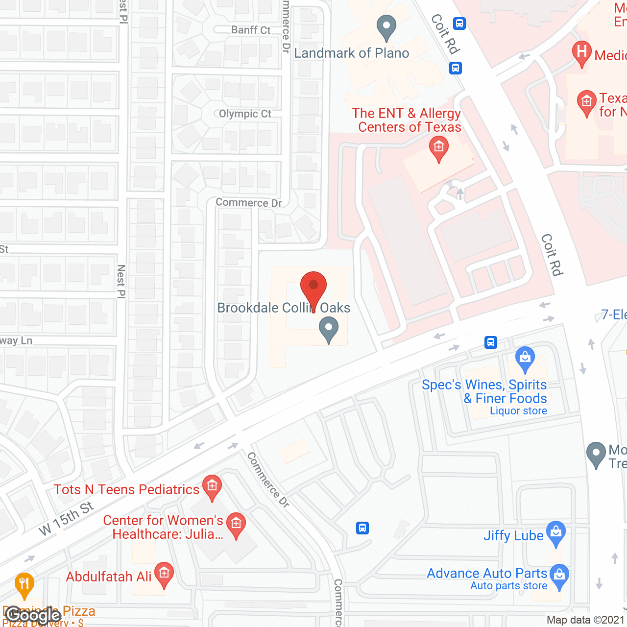 Map of the neighborhood around Brookdale Collin Oaks